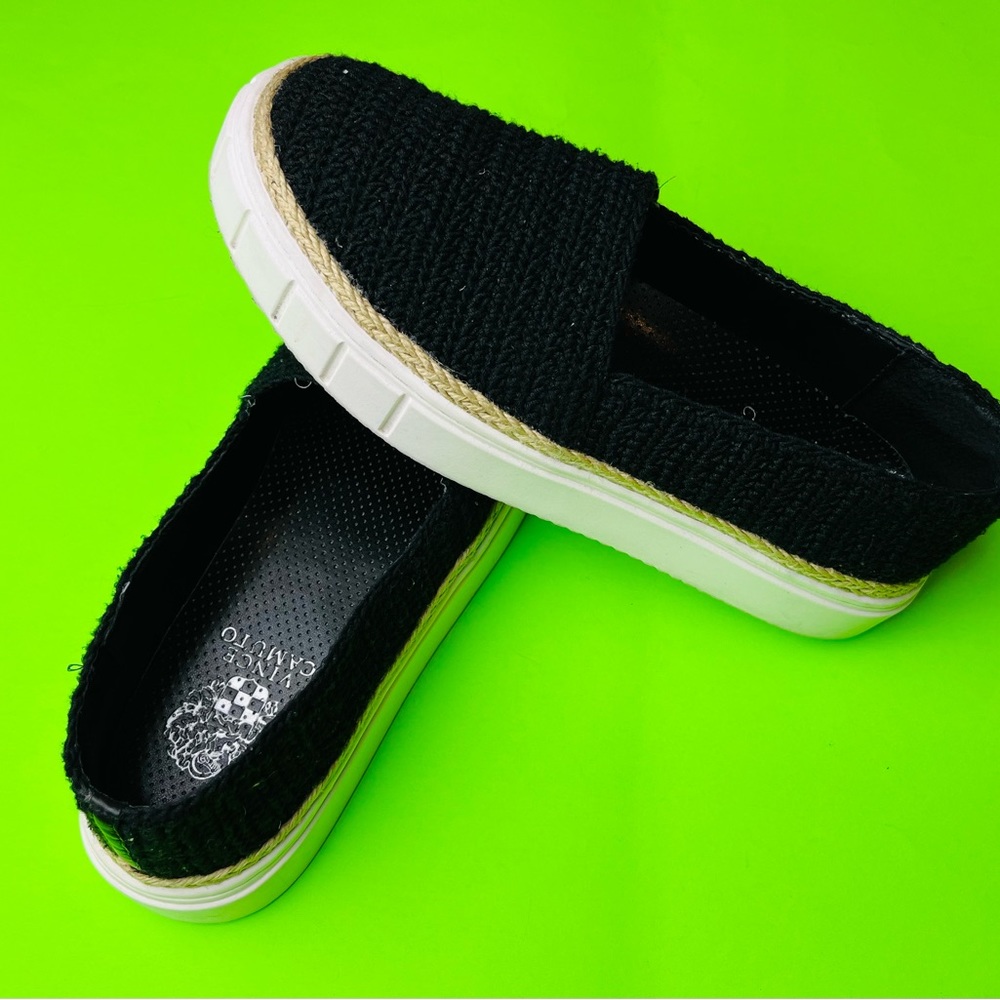 Vince Camuto Women’s Classic Relinsta Crochet Slip On Black Shoes Size 7.5M